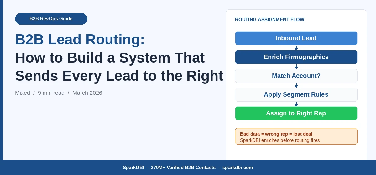 b2b lead routing system guide sparkdbi 2026